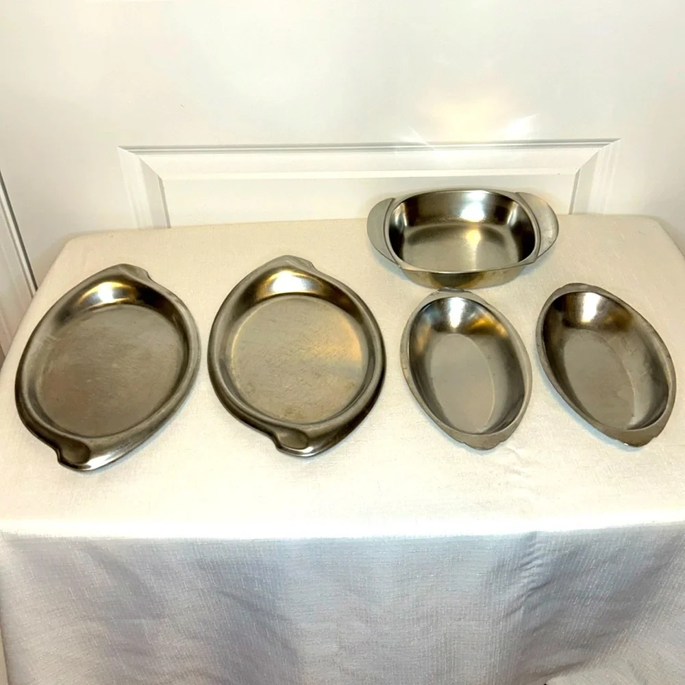 Set of 5 Metal Serving Trays, Unbranded not Stamped - Picture 9 of 9